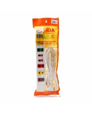 Ổ cắm kéo dài cao cấp nhíp đàn hồi 6S LiOA 6S3W dây 3m x 2 (Trắng)